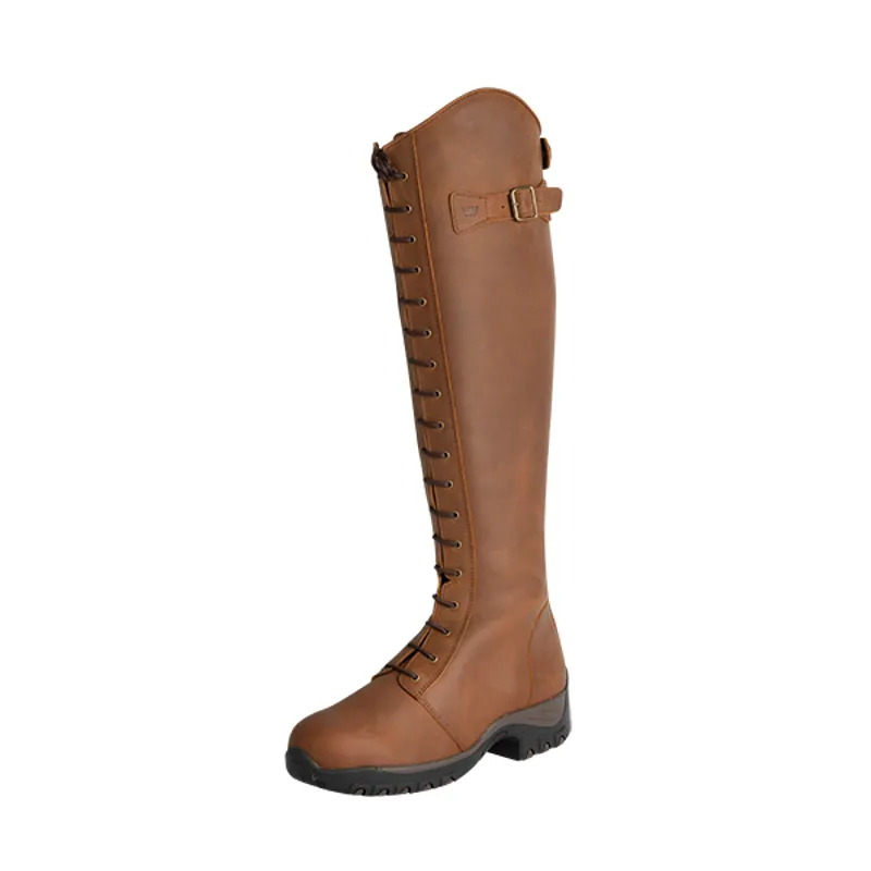 Fonte Verde Marvao Ladies Lace Front Tall Riding Boots Cognac-5